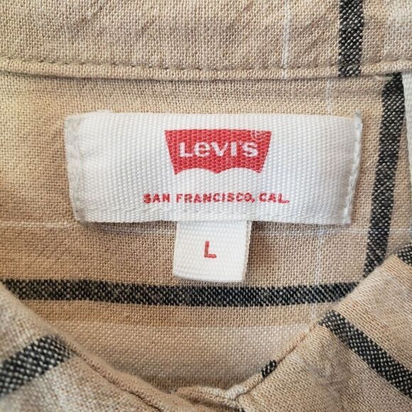 LEVI'S Plaid Button-down Boxy Fit Top Large - Picture 3 of 7